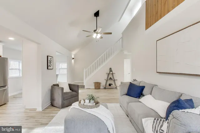 a living room with furniture