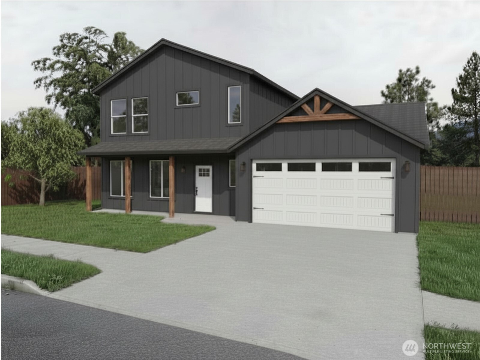1 Endor Heights Vader, WA 98593 - Photo 1 of 16 a front view of a house with a yard and garage