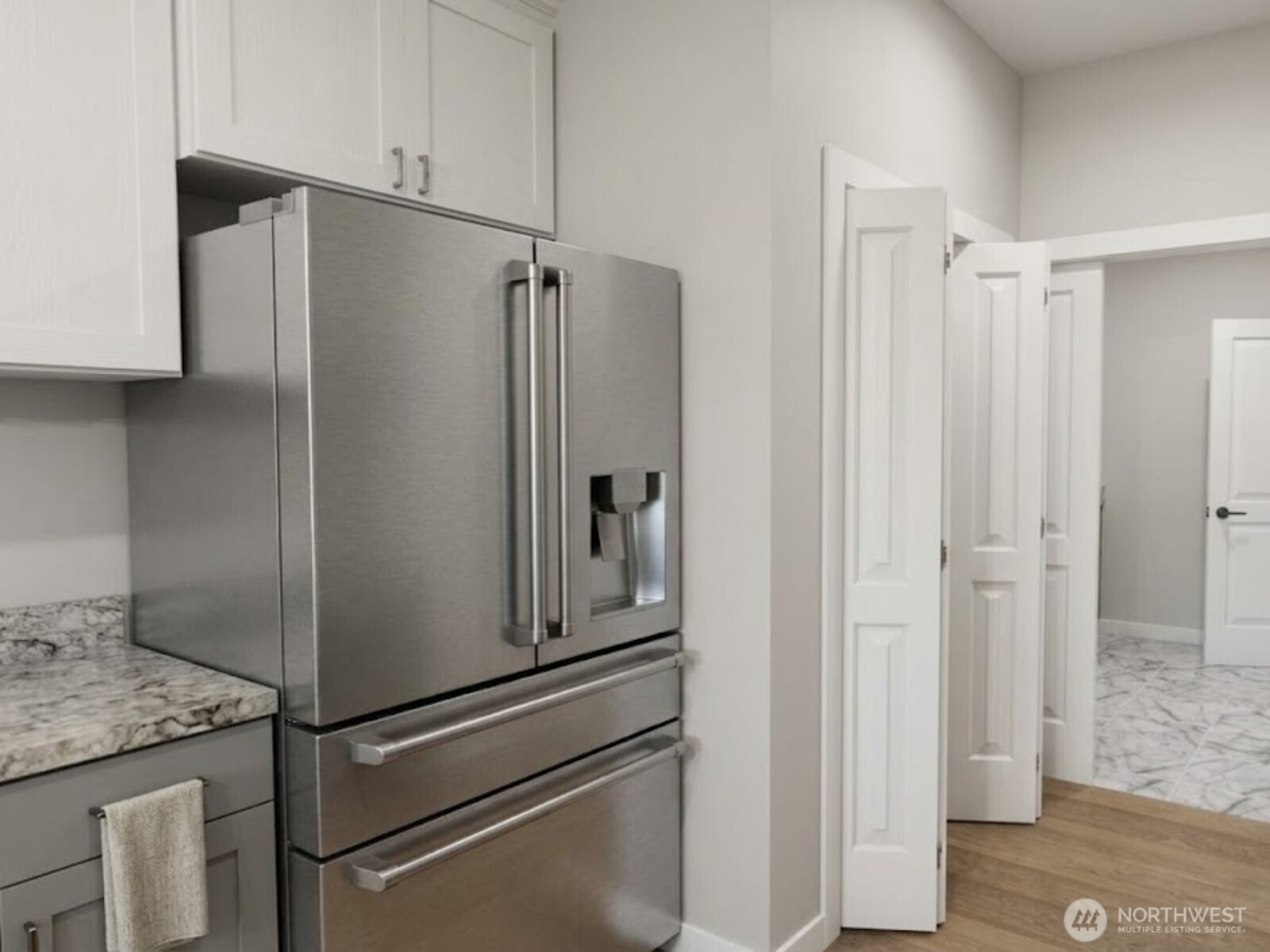 1 Endor Heights Vader, WA 98593 - Photo 6 of 16 a kitchen with metallic refrigerator and cabinets