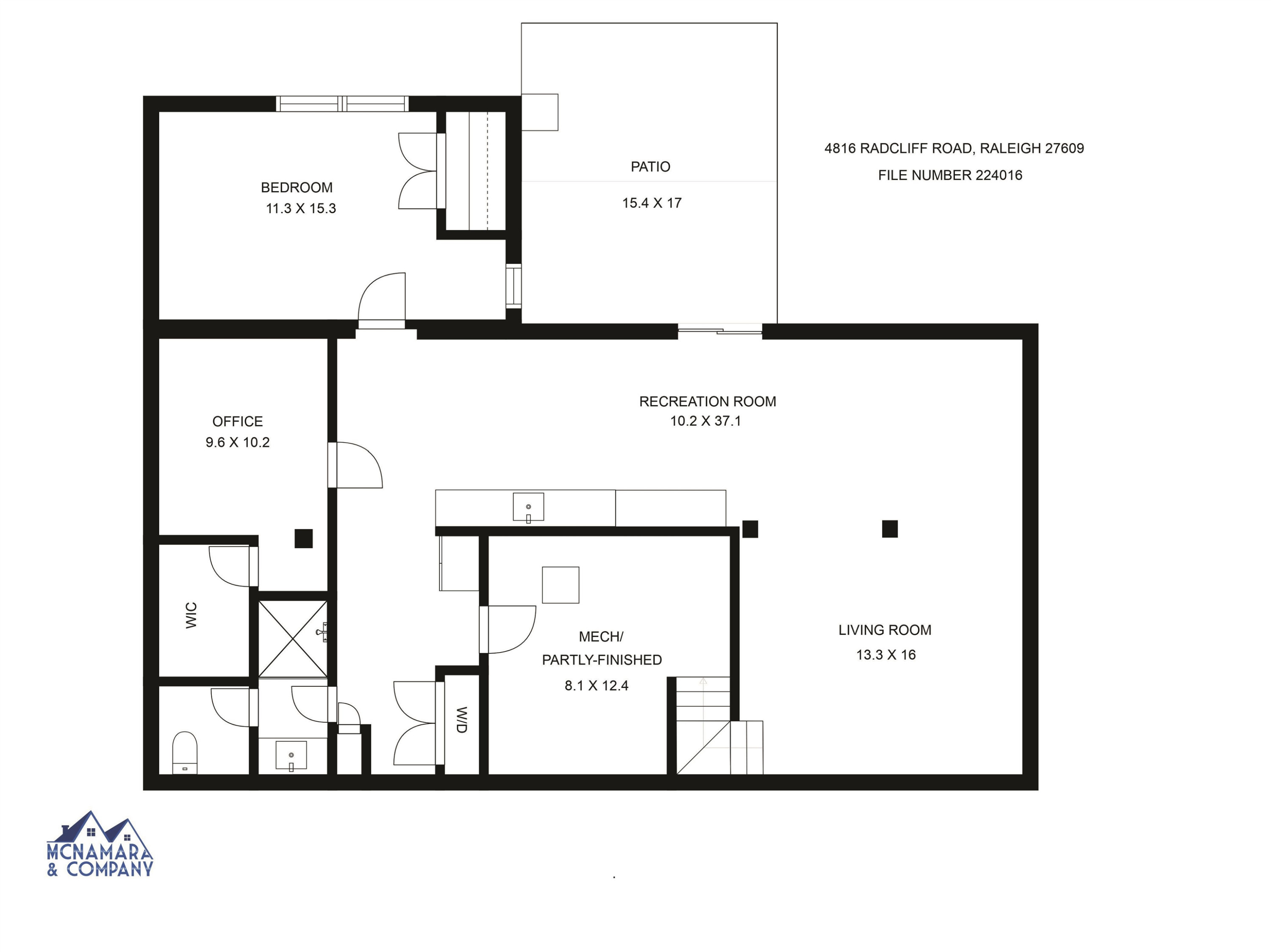 4816 Radcliff Road Raleigh, NC 27609 - Photo 52 of 52 Basement floorplan