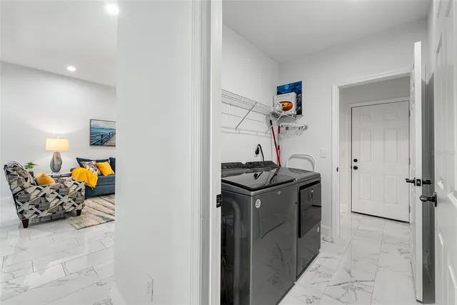 a view of a back yard with a garden