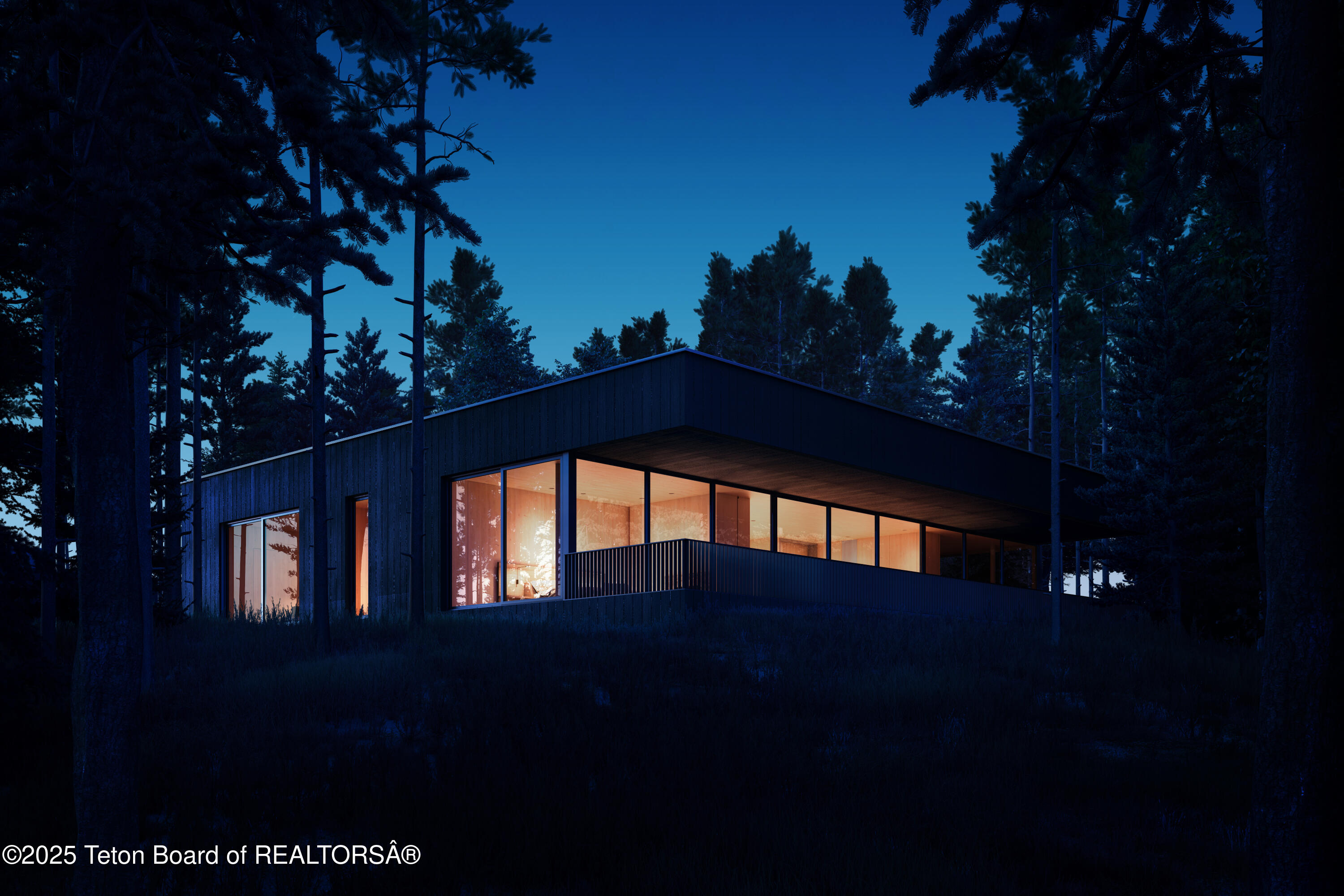 3675 West Highland Trail Wilson, WY 83014 - Photo 8 of 18 Outside Rendering Night