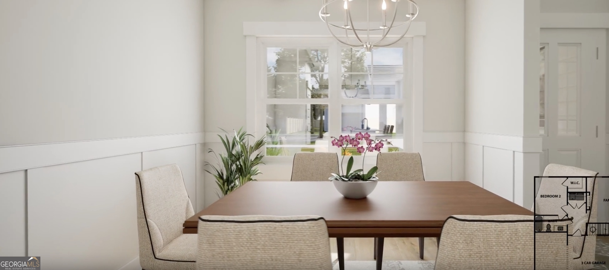 1237 Trombone Way, Unit 11 McDonough, GA 30252 - Photo 6 of 23 a view of a dining room with furniture a chandelier and wooden floor