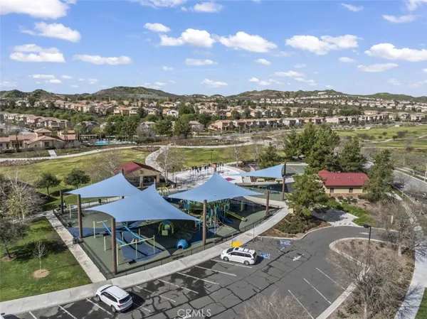 an aerial view of multiple house