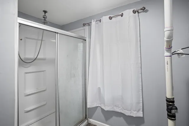 a bathroom with a shower