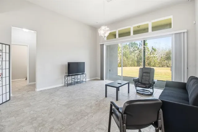 a workspace with furniture and a window