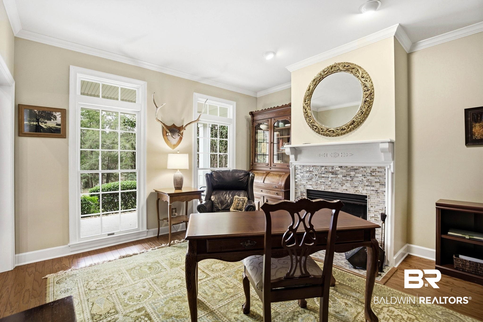 31515 Rhett Drive Spanish Fort, AL 36527 - Photo 11 of 100 The office measures 12' 11' x 14' 5" and has a fireplace, crown molding, and lots of light.