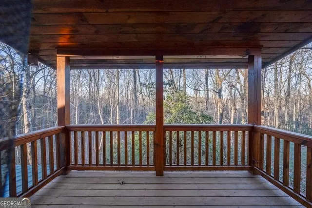 a view of wooden deck