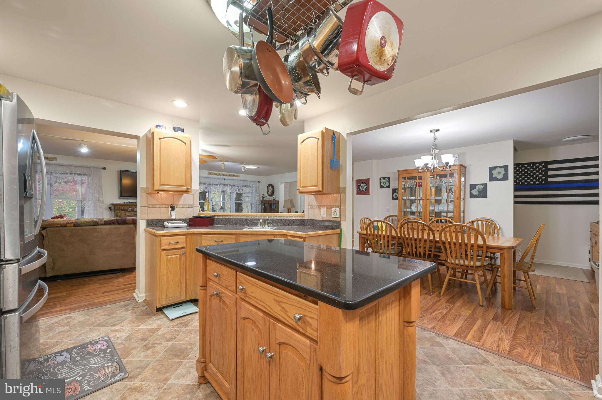 850 Arthursville Road Hartly, DE 19953 - Photo 13 of 35 a kitchen with stainless steel appliances granite countertop a sink a counter space and living room view