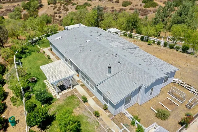an aerial view of a house