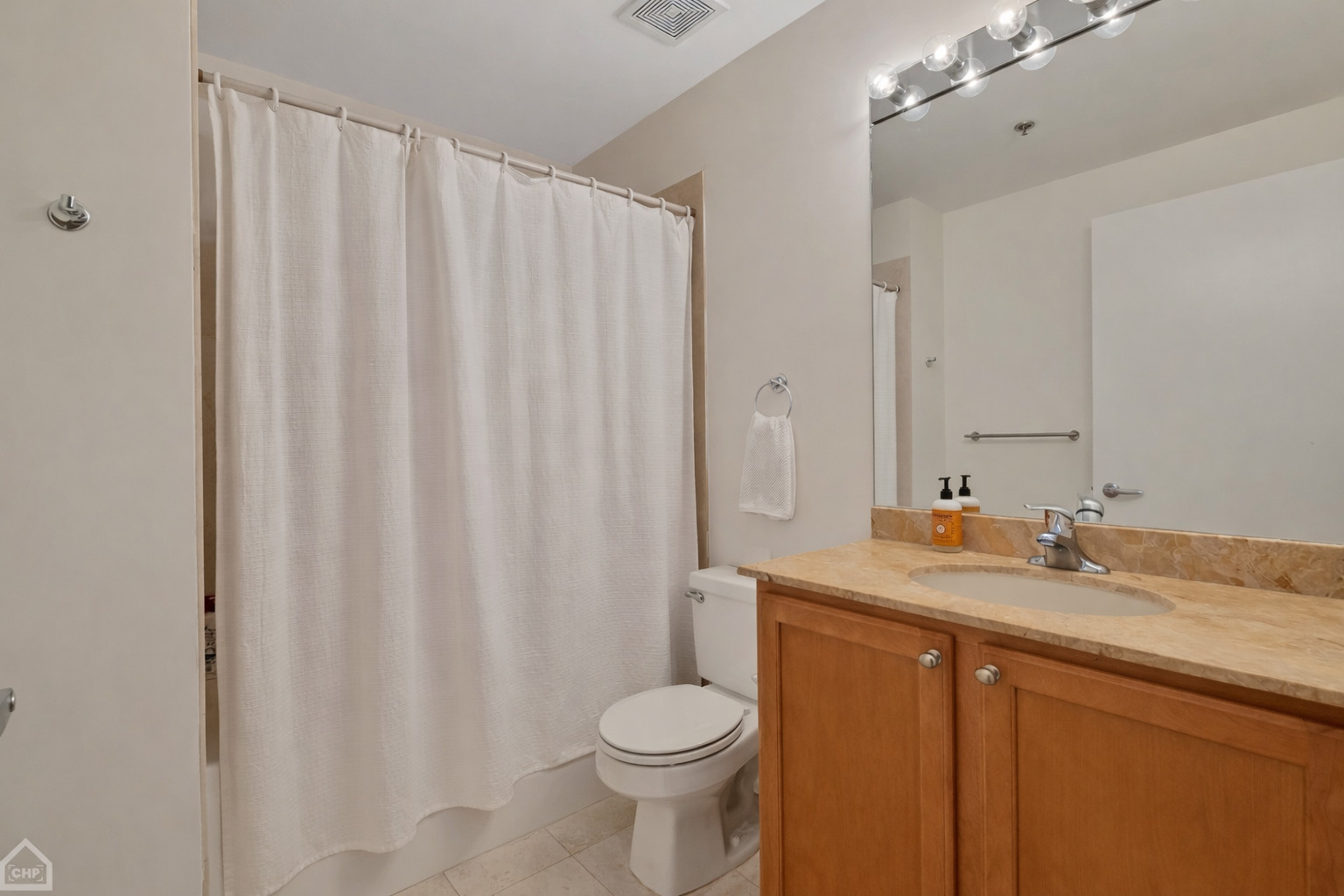 210 South Desplaines Street, Unit 404 Chicago, IL 60661 - Photo 13 of 22 a bathroom with a sink a toilet and shower