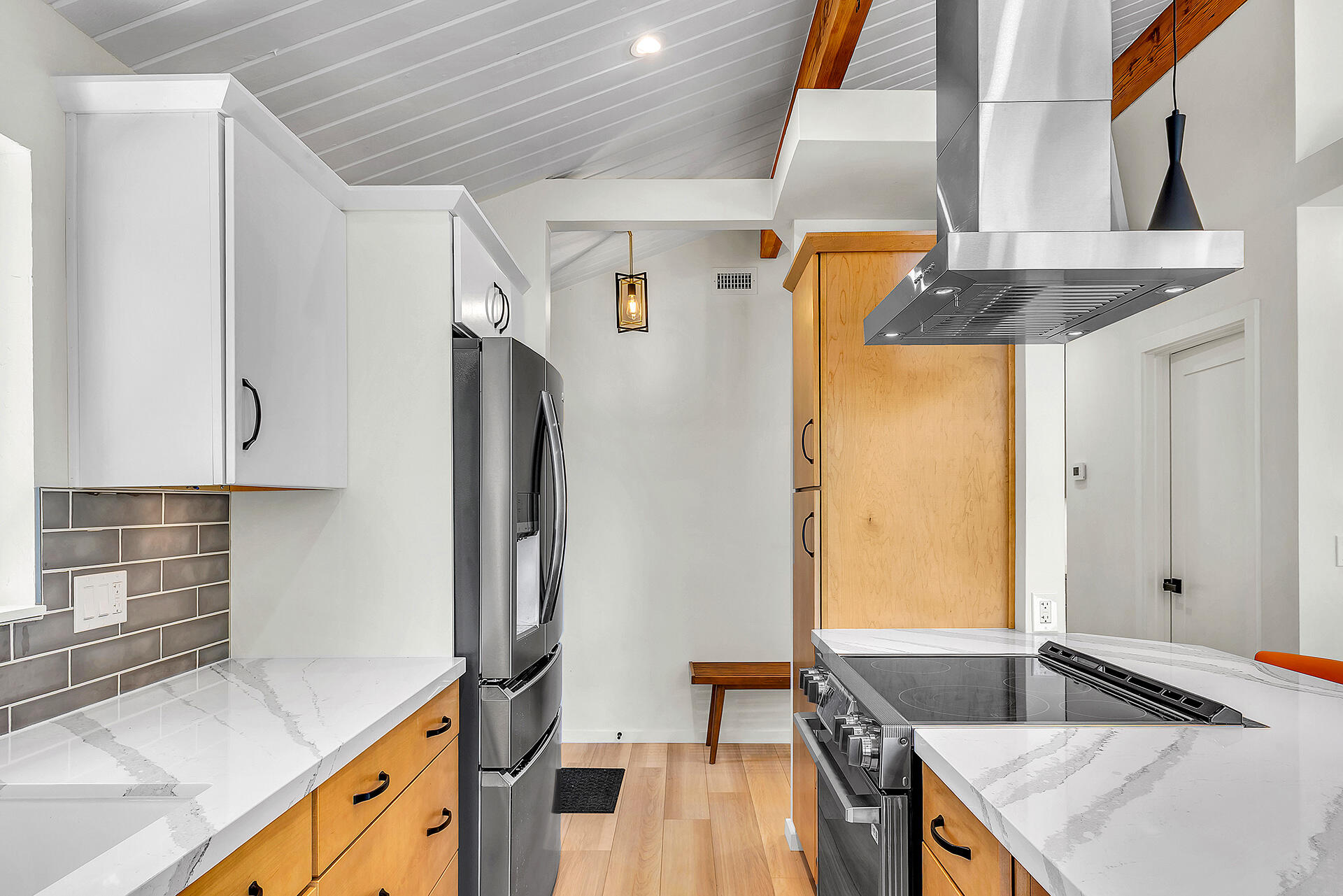 52600 Double View Drive Idyllwild, CA 92549 - Photo 40 of 75 a kitchen with stainless steel appliances granite countertop a sink stove and refrigerator