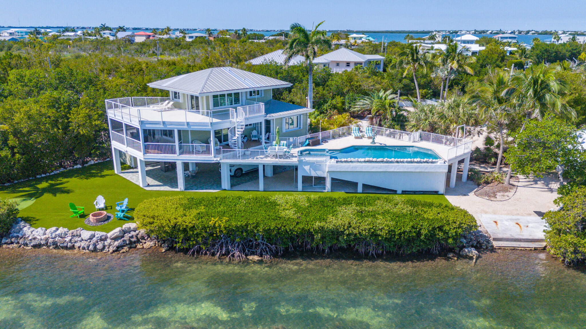 1176 Thatch Lane Cudjoe, FL 33042 - Photo 2 of 41 an outdoor space with plants and lake view