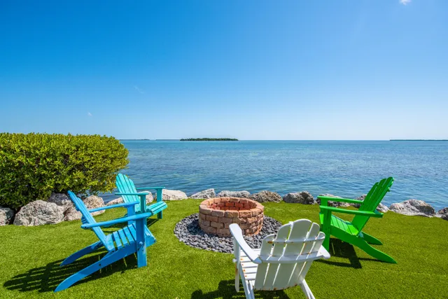 a view of a lake with outdoor space