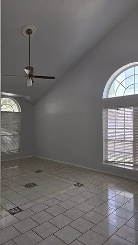 a view of a livingroom with a window