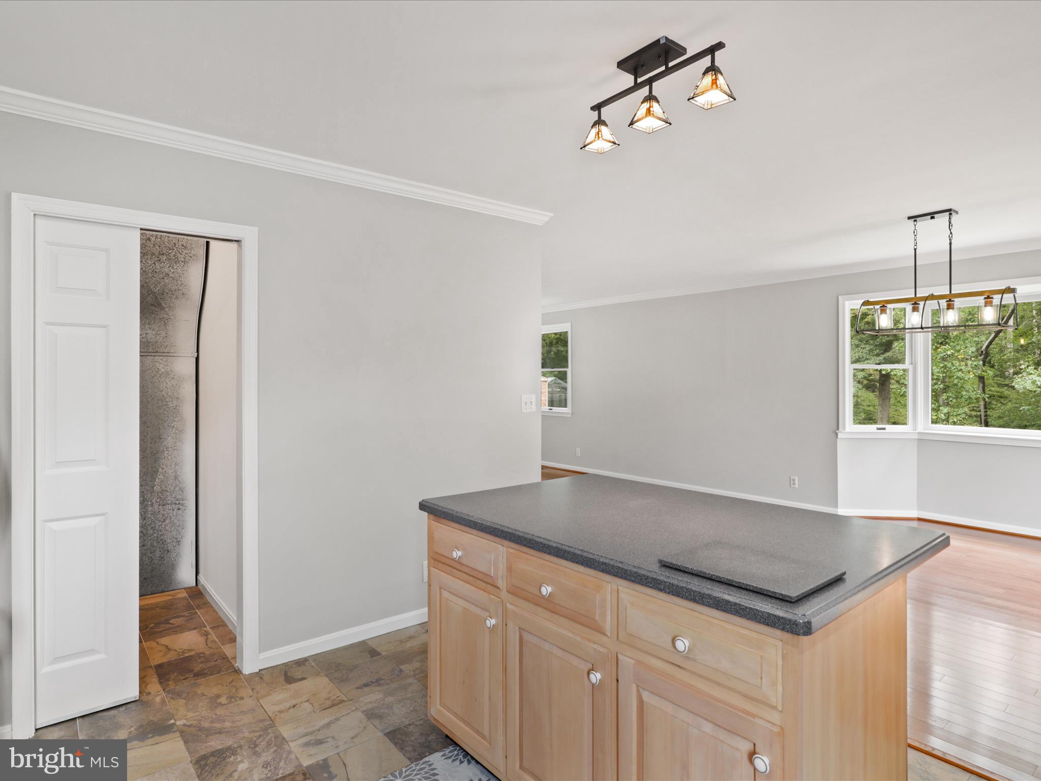 7533 Hollindale Court Alexandria, VA 22306 - Photo 42 of 78 a kitchen with granite countertop a sink and a refrigerator
