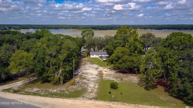 a view of a lake with a mountain in the background