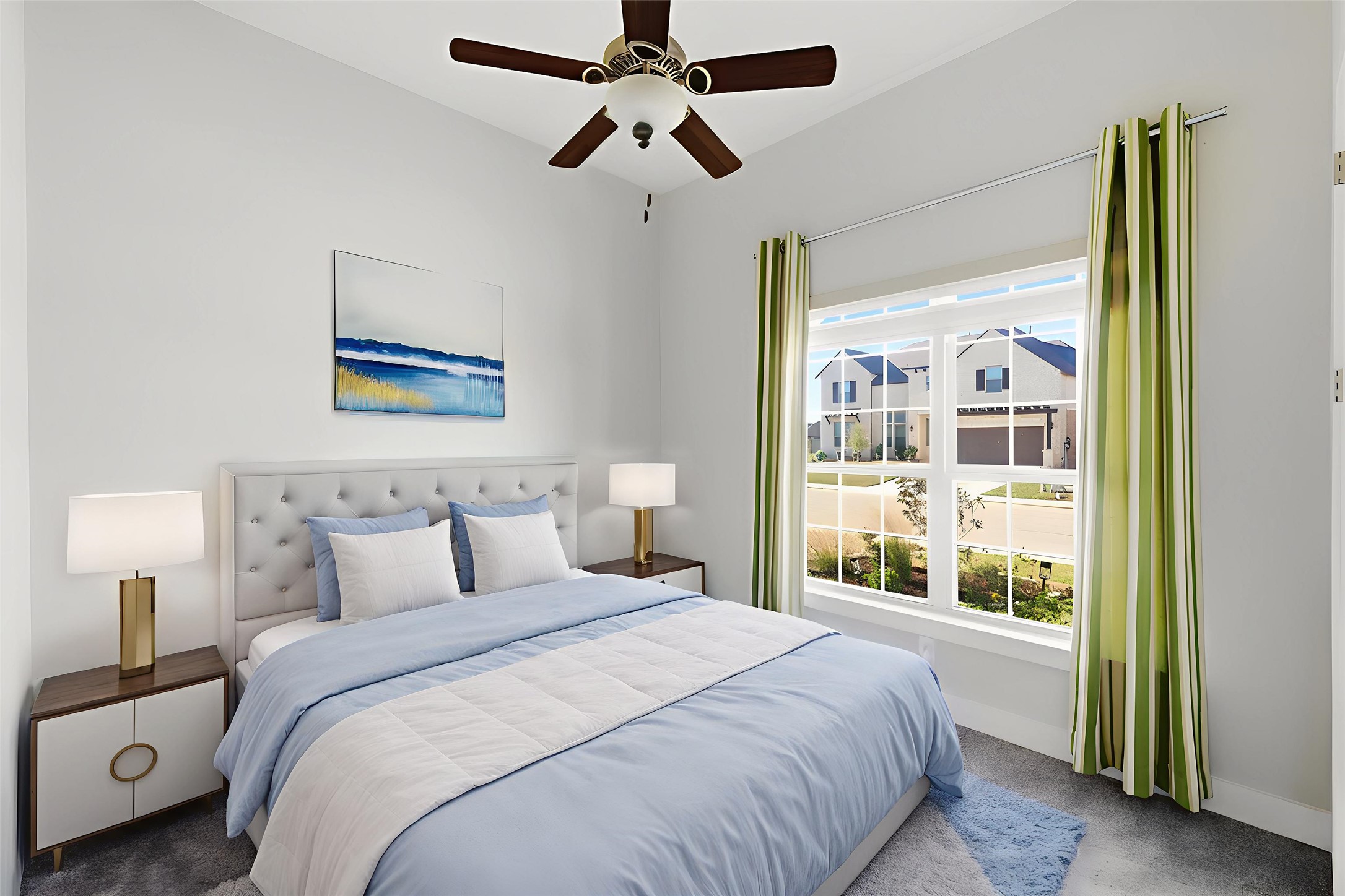 108 Leon Loop Liberty Hill, TX 78642 - Photo 22 of 39 Carpeted bedroom with baseboards and ceiling fan