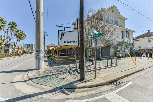 a view of a building with street