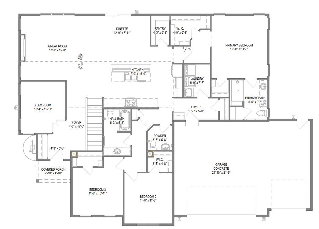 438 Sandstone Street Slinger, WI 53086 - Photo 29 of 29 First Floor Plan