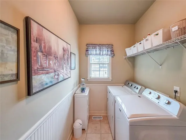 a room with a washer and dryer