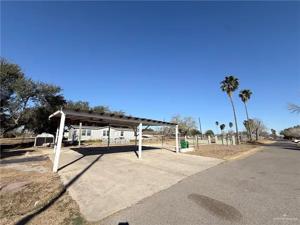 a view of a terrace with a bench