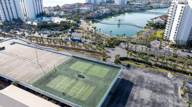 a view of a city with tall buildings