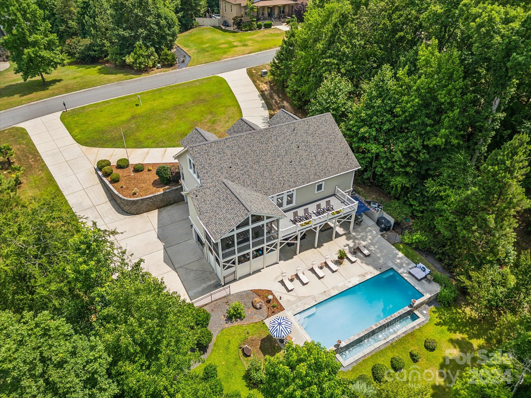 2049 Rocky Stream Road York, SC 29745 - Photo 46 of 47 an aerial view of a house with swimming pool