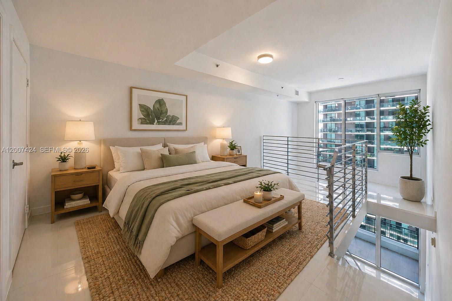 60 Southwest 13th Street, Unit 2420 Miami, FL 33130 - Photo 20 of 30 a bedroom with furniture and a table