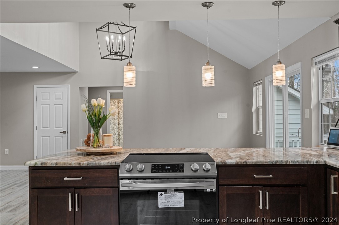 7039 Pine Road Sanford, NC 27332 - Photo 14 of 35 a kitchen with a stove and cabinets