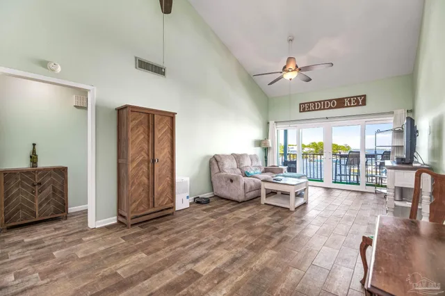 a living room with furniture