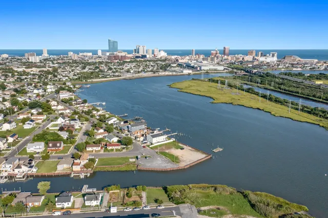 a view of a city and an ocean view