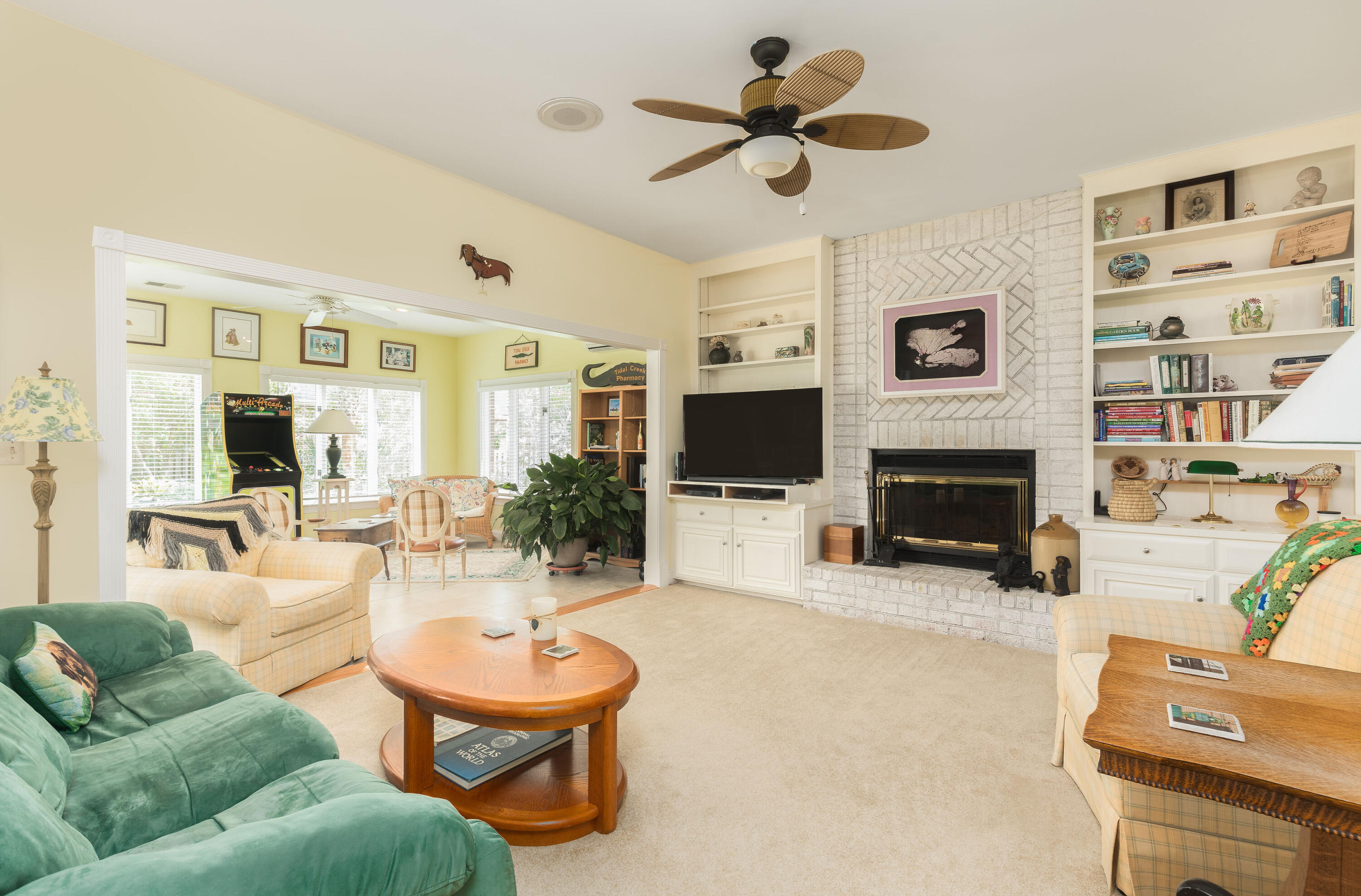 39 Ripplemoor Lane Charleston, SC 29414 - Photo 17 of 61 Built-In Bookshelves & Fireplace