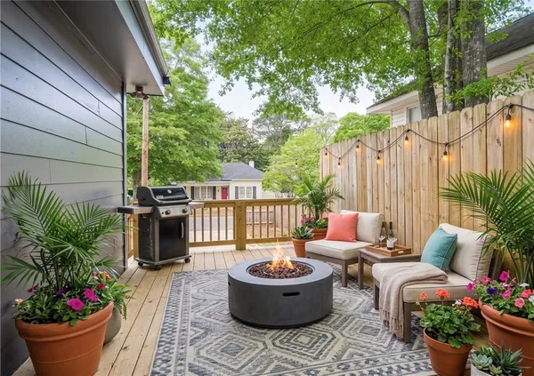a house view with a garden space