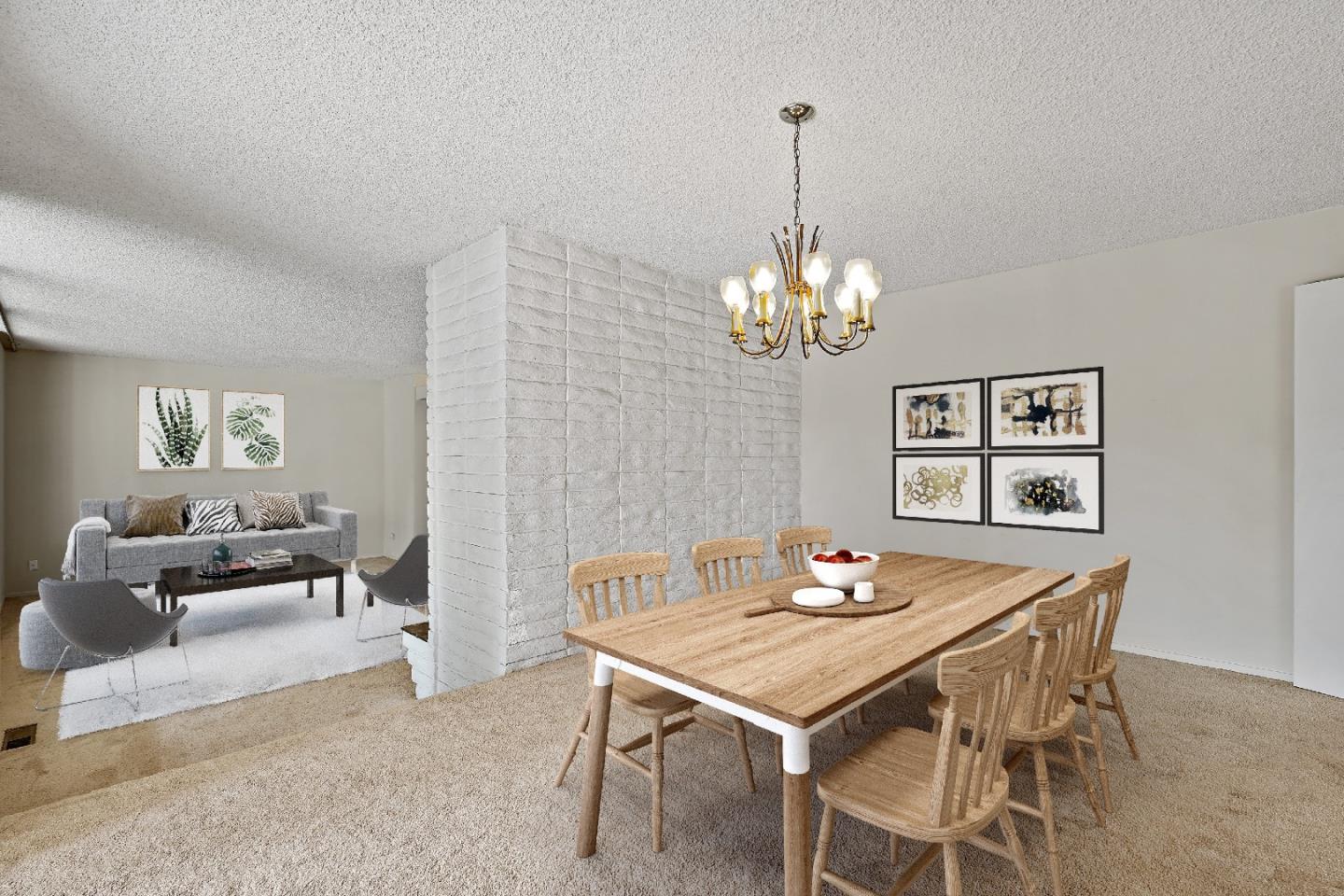 80 Gresham Lane Atherton, CA 94027 - Photo 12 of 30 a dining room with furniture a rug and a chandelier