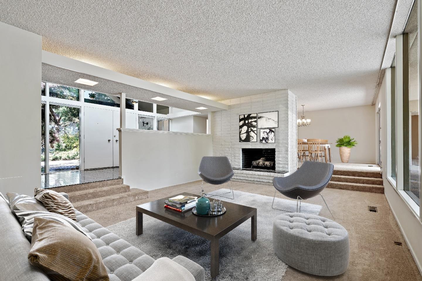 80 Gresham Lane Atherton, CA 94027 - Photo 16 of 30 a living room with furniture and a fireplace