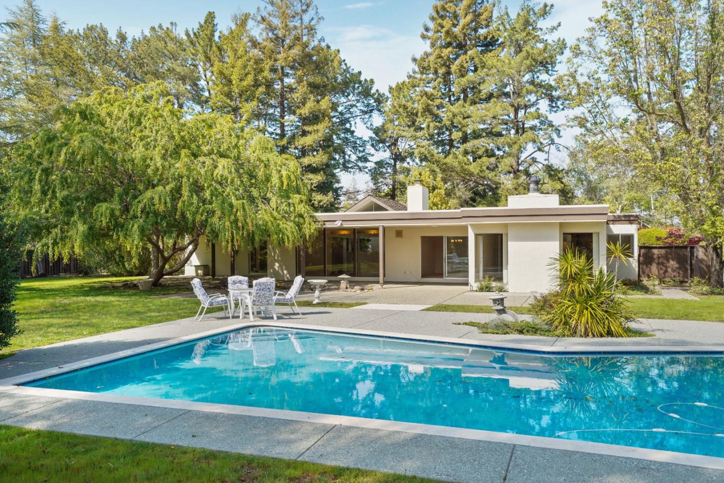80 Gresham Lane Atherton, CA 94027 - Photo 28 of 30 a front view of house with yard seating and green space