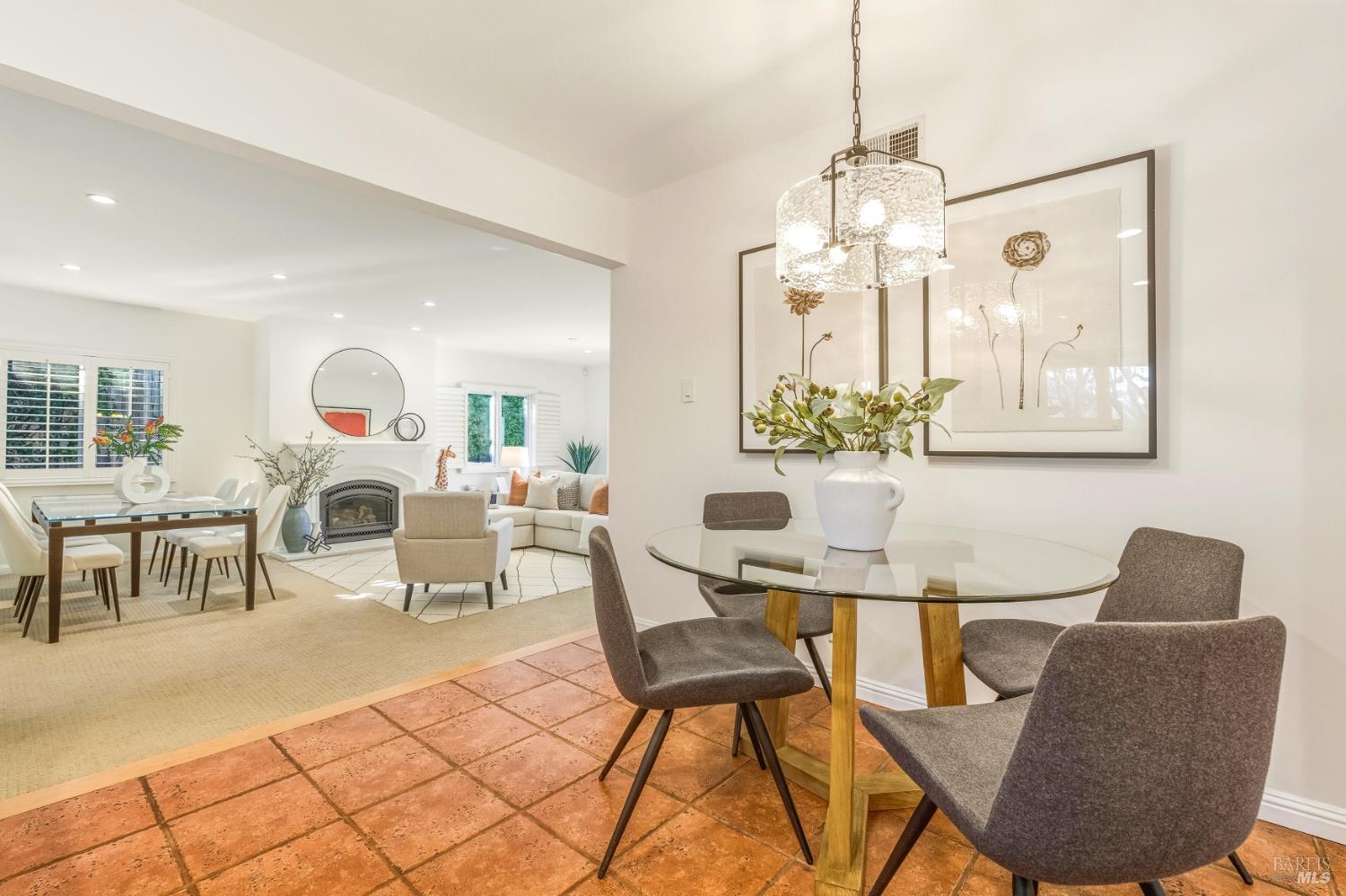 829 Las Pavadas Avenue San Rafael, CA 94903 - Photo 23 of 55 Breakfast area with sunken Great Room beyond...