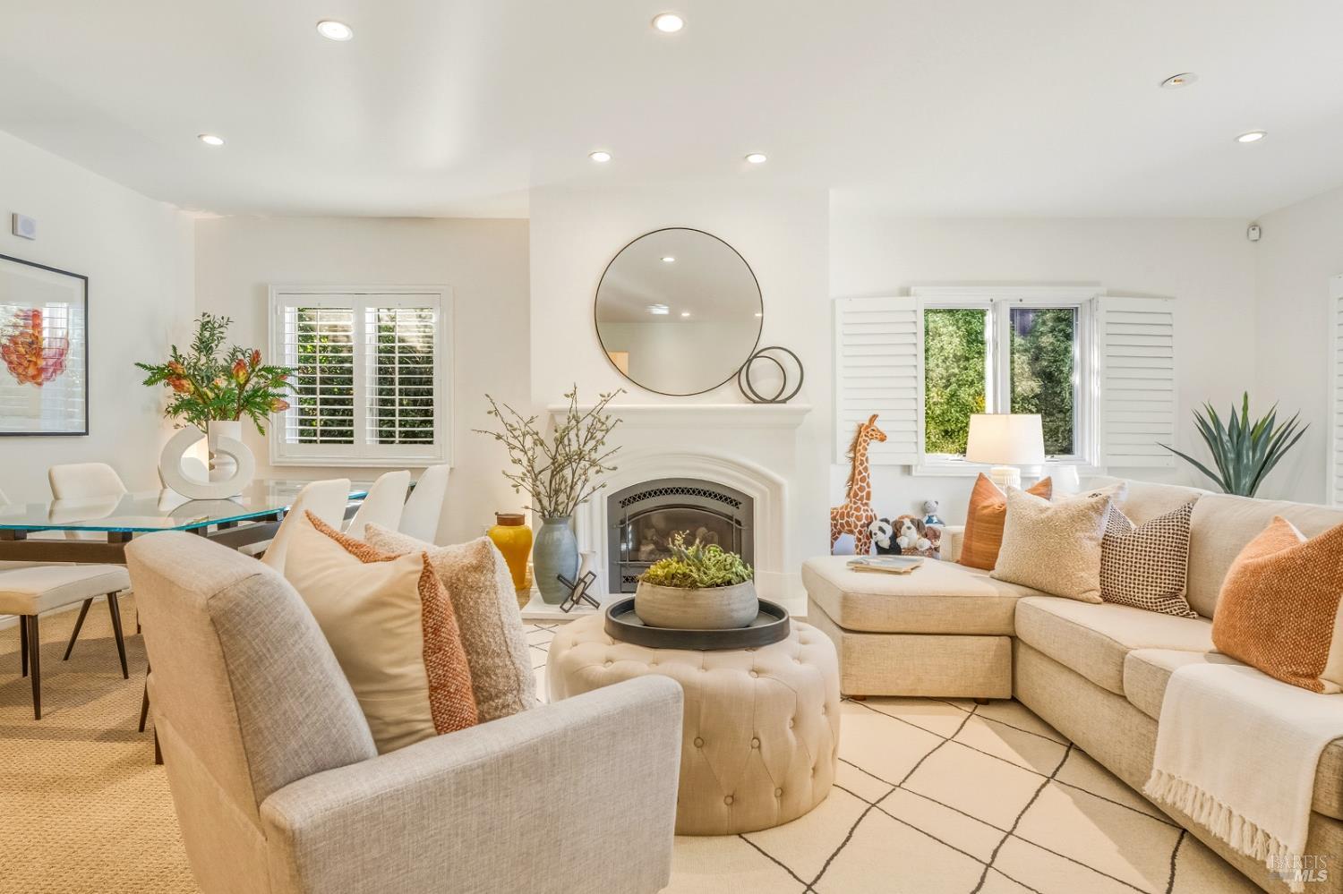 829 Las Pavadas Avenue San Rafael, CA 94903 - Photo 25 of 55 Large living area is anchored by a gas fireplace...