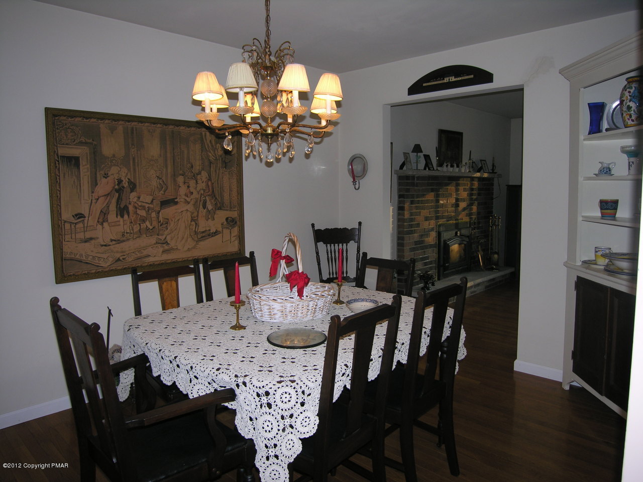 5720 Neola Road Stroudsburg, PA 18360 - Photo 5 of 16 a view of a dining room with furniture wooden floor and chandelier