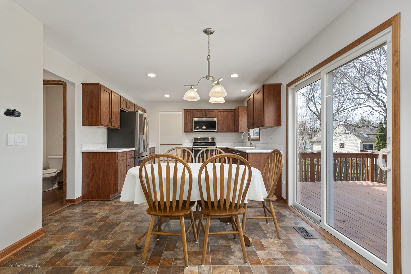 92 Foxboro Lane Gurnee, IL 60031 - Photo 10 of 46 a view of kitchen with dining area windows and outdoor view