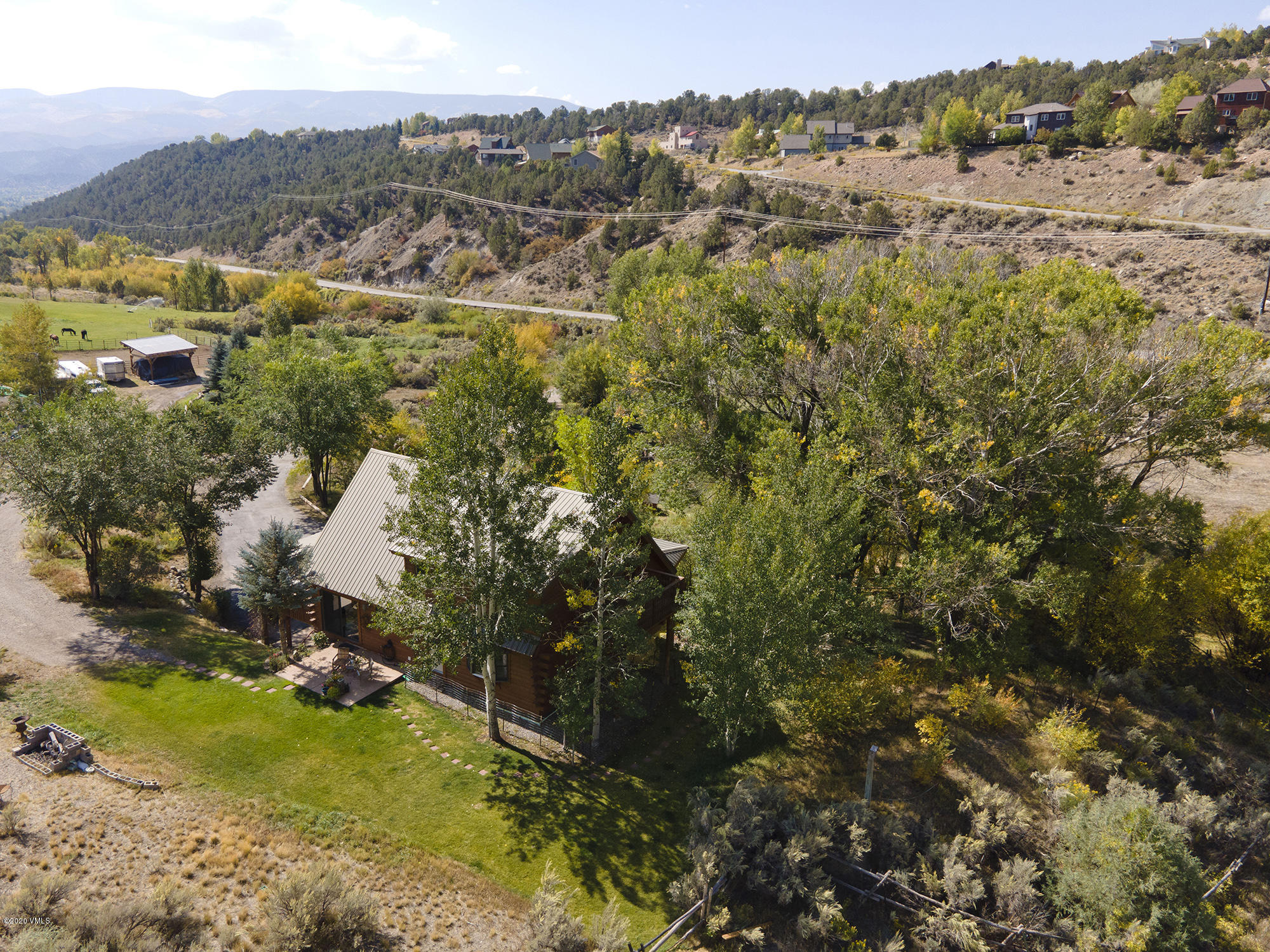 756 Eby Creek Road Eagle, CO 81631 - Photo 42 of 45 an aerial view of residential houses with outdoor space and trees