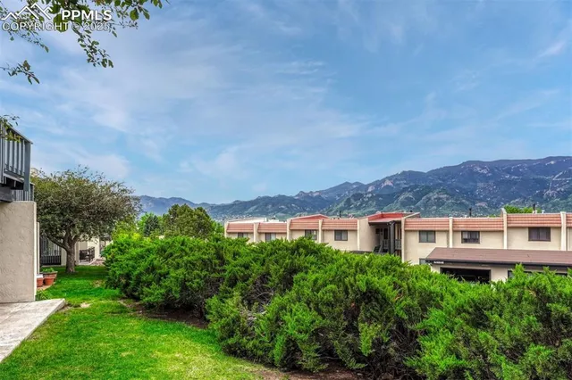 a view of porch with green space