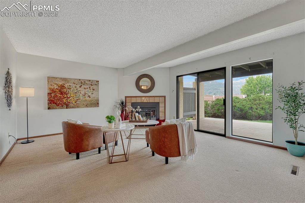 1146 Fontmore Road, Unit A Colorado Springs, CO 80904 - Photo 9 of 26 a living room with furniture and a fireplace
