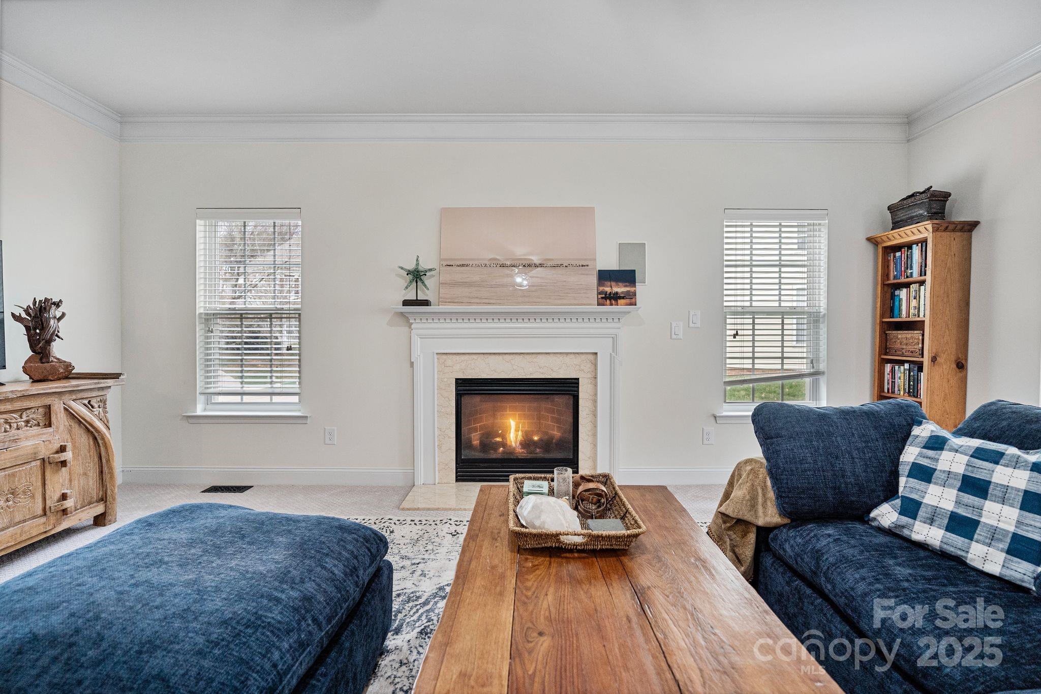 19302 Ruffner Drive Cornelius, NC 28031 - Photo 24 of 44 a living room with furniture and a fireplace