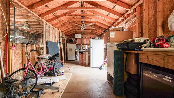 a view of a room with storage
