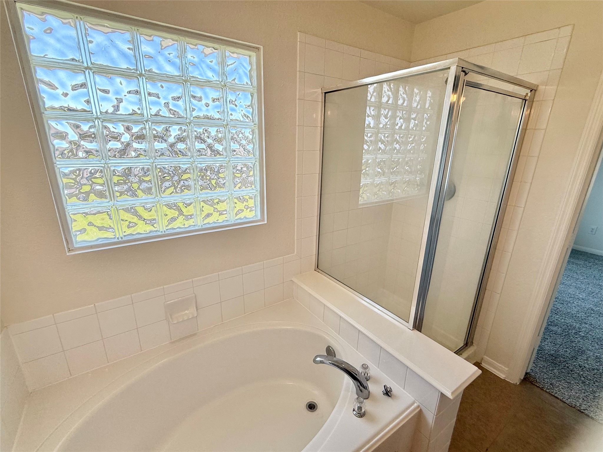 3430 Falcon Trail Court Spring, TX 77373 - Photo 27 of 31 Primary bath soaking tub and standalone shower.