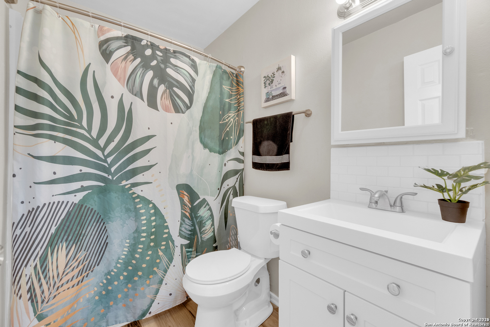 8722 Ridge Moon Drive San Antonio, TX 78239 - Photo 10 of 19 a bathroom with a sink a toilet and a mirror
