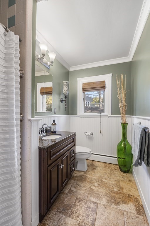 5 Colgate Road Marblehead, MA 01945 - Photo 10 of 36 a bathroom with a granite countertop sink and a mirror