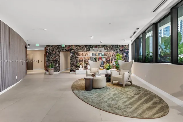 a living room with furniture